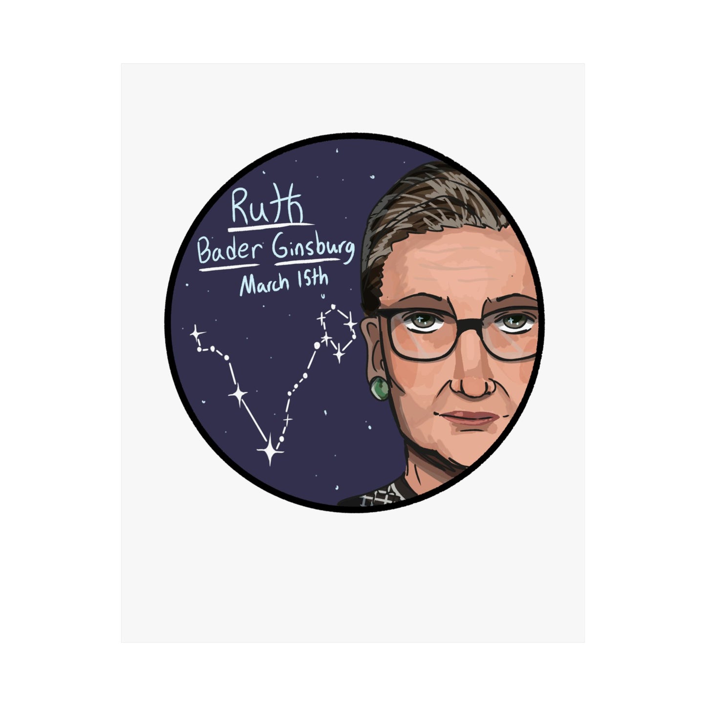 Ruth Bader Ginsburg Poster โ Pisces Edition โ๐