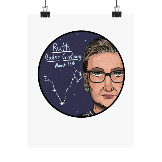Ruth Bader Ginsburg Poster – Pisces Edition ♓🌊